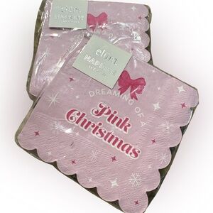 2!!!! ELUM NWT ‘dreaming of a pink Christmas paper napkins -80 napkins total